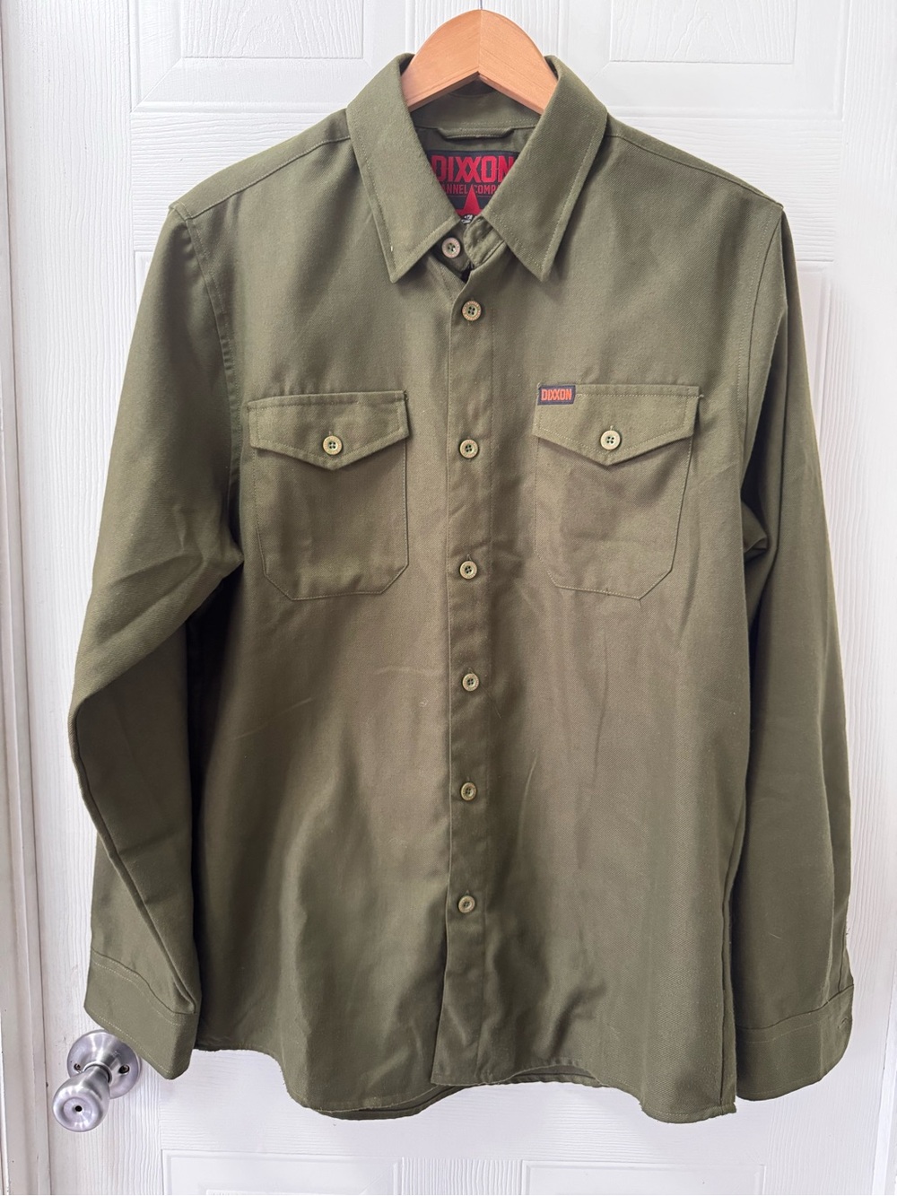 DIXXON Olive Green Long-Sleeve Work Button-Up Shirt